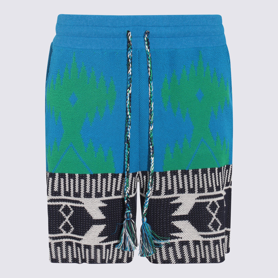 Alanui 97% Cotton bermuda shorts in blue