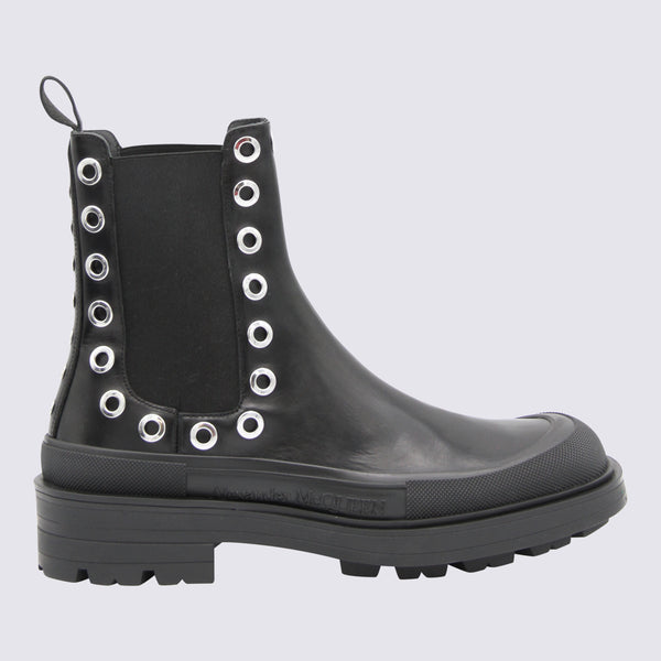 Alexander McQueen _Cover 100% TEX/LE boot in black