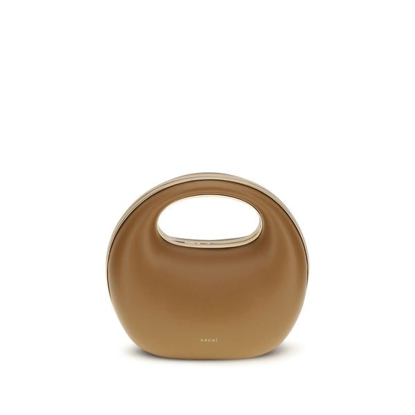 Sacai 100% Calf Leather Bos Taurus top handle bag in brown