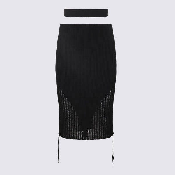 Andrea Adamo 80% Viscose skirt in black