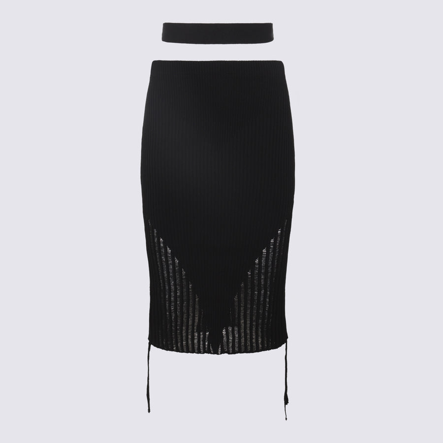 Andrea Adamo 80% Viscose skirt in black