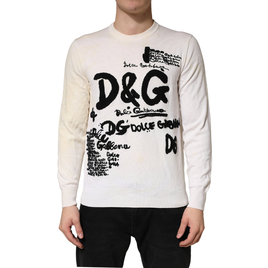Dolce & Gabbana 100% Virgin Wool sweater in white