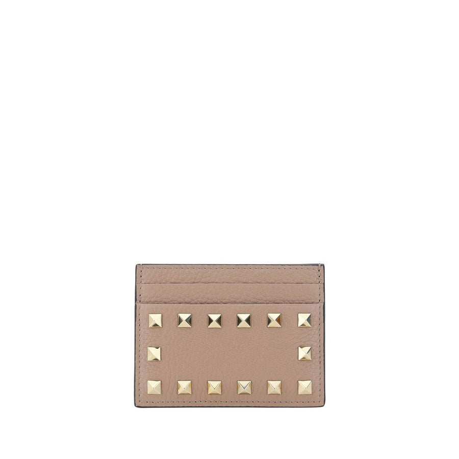 Valentino Garavani 100% Calf Leather Bos Taurus card case in beige
