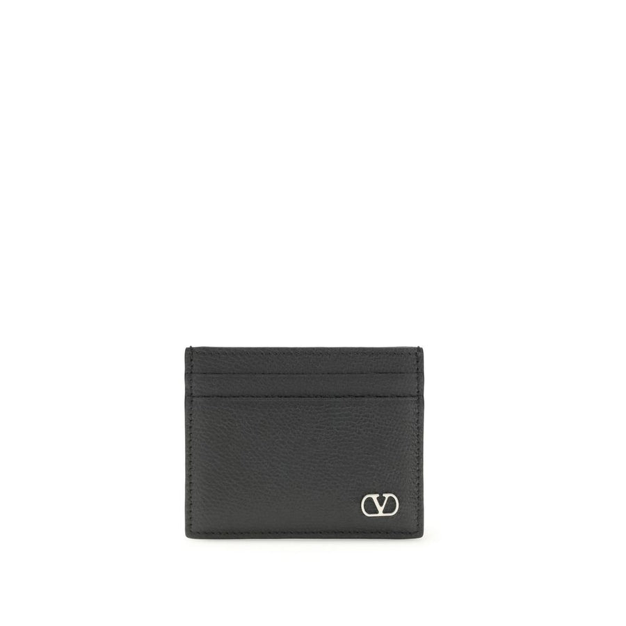 Valentino Garavani 100% Calf Leather Bos Taurus card case in black