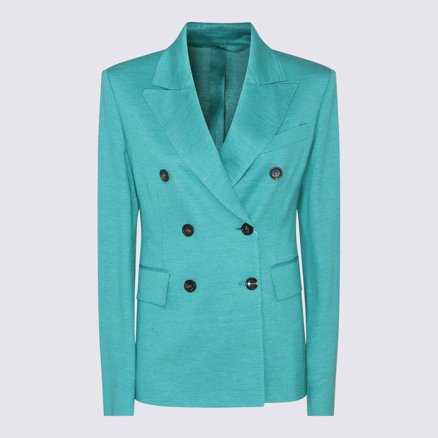 Max Mara 100% Linen blazer in green