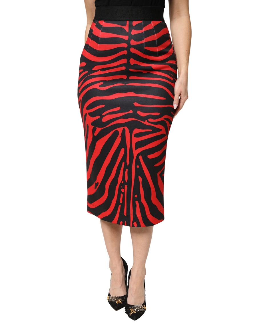 Dolce & Gabbana 93% Polyester skirt in red