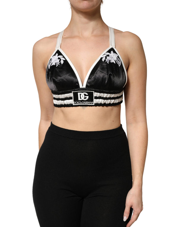 Dolce & Gabbana 92% Polyester bralette top in black