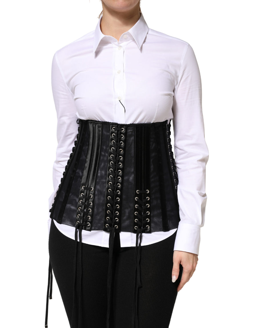 Dolce & Gabbana 65% Acetate bustier corset in black
