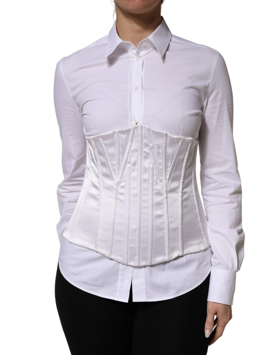 Dolce & Gabbana 100% Polyamide corset top in white