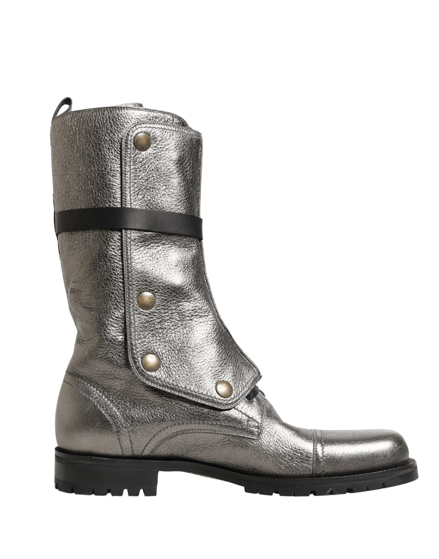 Dolce & Gabbana Leather boot in silver