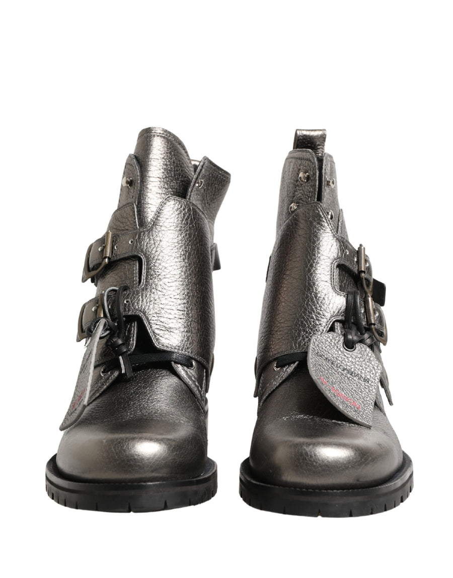 Dolce & Gabbana Leather boots in silver