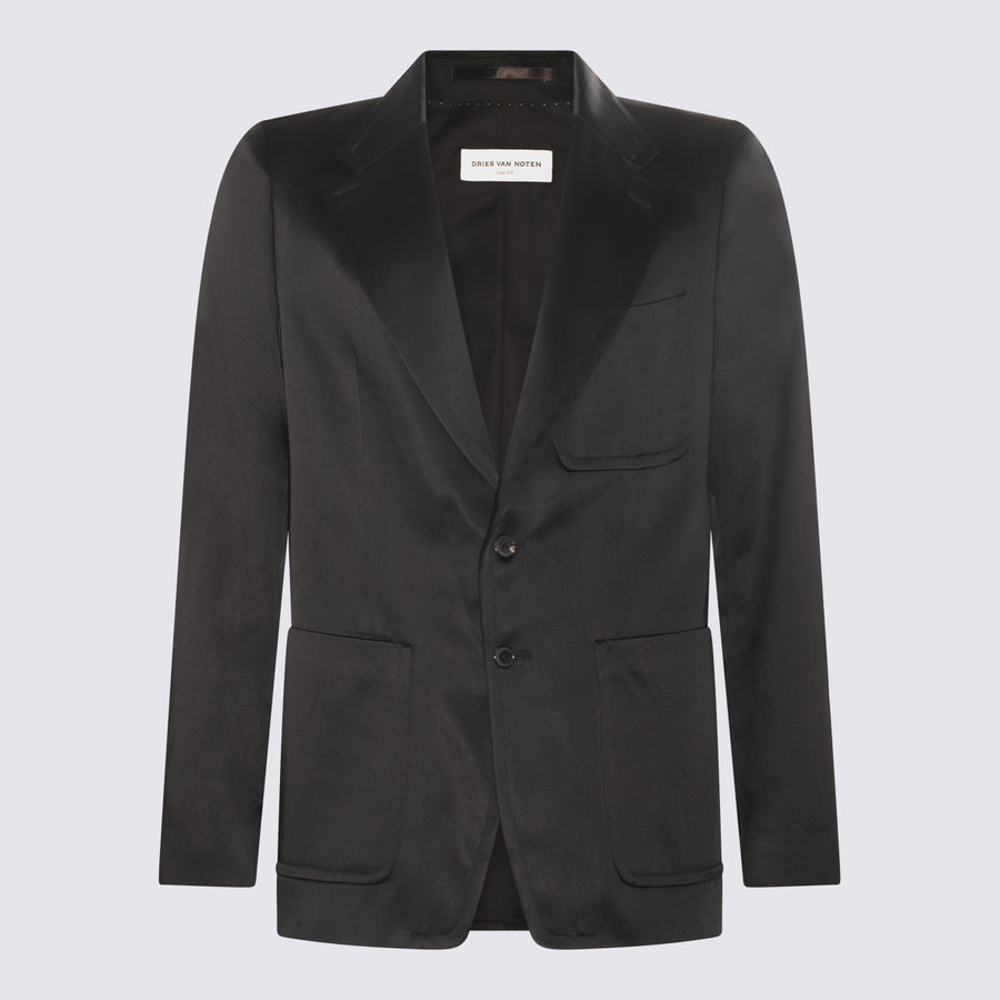 Dries Van Noten 57% Cotton blazer in black