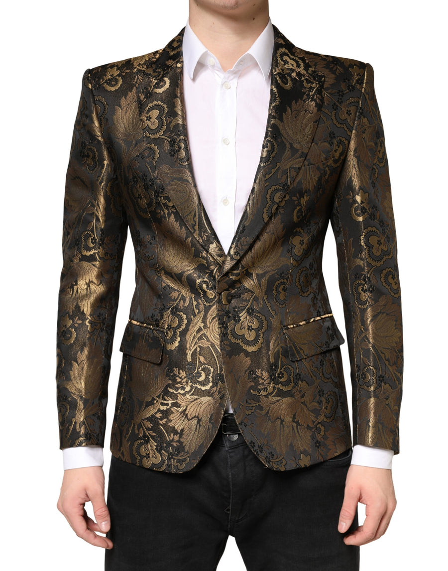 Dolce & Gabbana 36% Viscose 34% Polyester 16% Acetate 14% Polyester Film Fiber blazer in gold