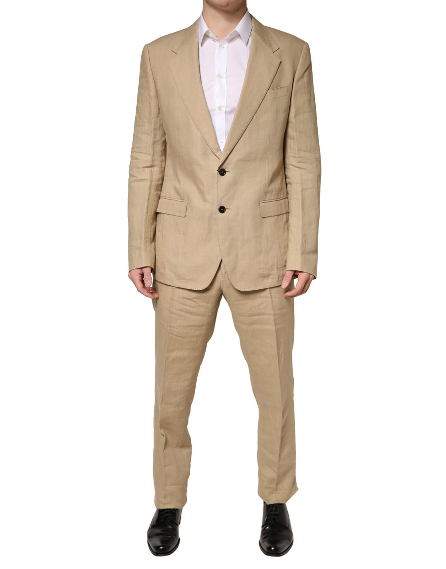 Dolce & Gabbana 100% Linen; Lining 80% Silk 20% Viscose pant suit in beige