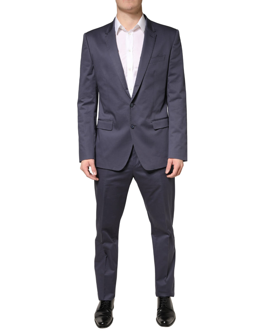 Dolce & Gabbana 97% Cotton 3% Elastane; Lining: 65% Viscose 35% Cupro pant suit in blue