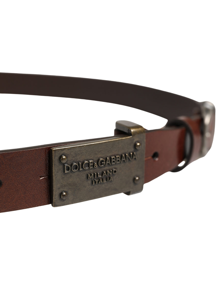 Dolce & Gabbana 100% Calf Leather belt in brown