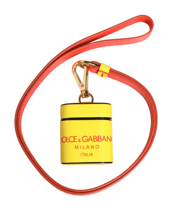 Dolce & Gabbana 100% Calf Leather key case in yellow