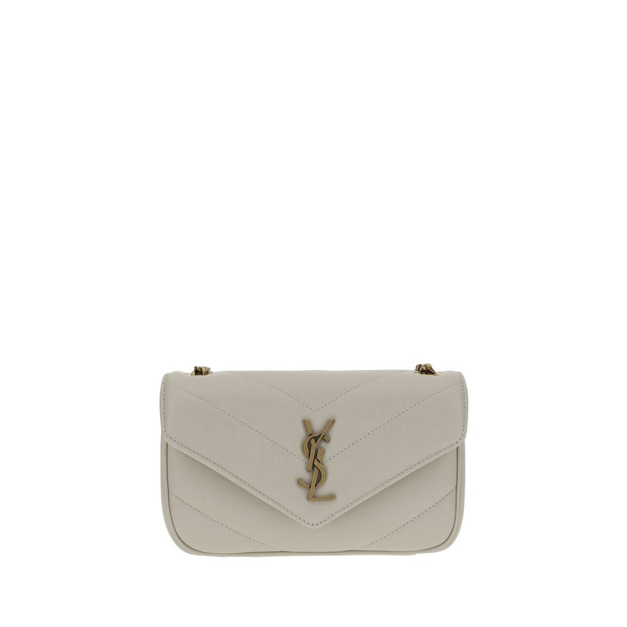 Saint Laurent 100% Lambskin shoulder bag in white