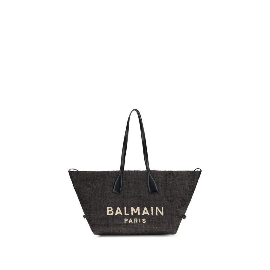 Balmain 80% Raffia shoulder bag in black