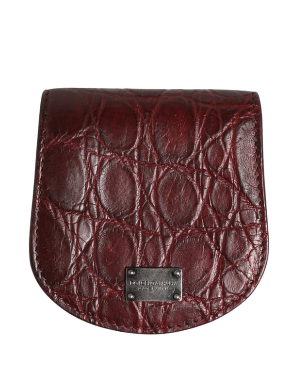 Dolce & Gabbana 100% Caiman Leather (exterior); 10% Viscose wallet in burgundy