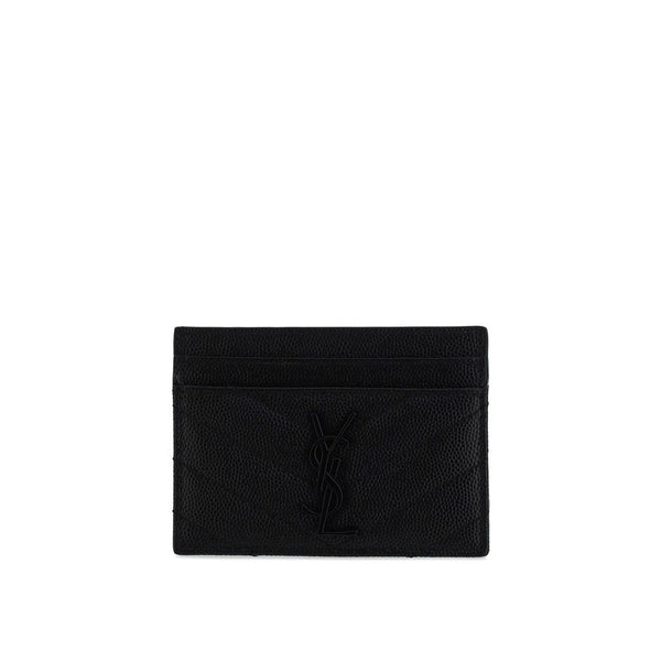 Saint Laurent 100% Calf Leather Bos Taurus card case in black