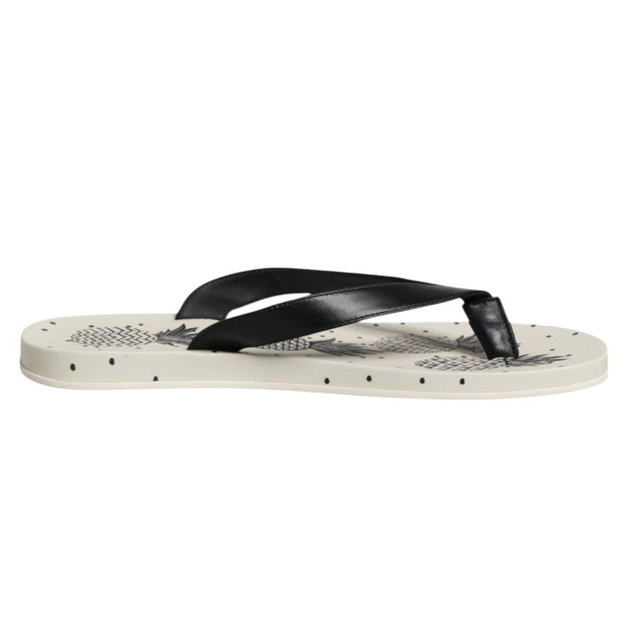 Dolce & Gabbana 100% Calf Leather slides in white