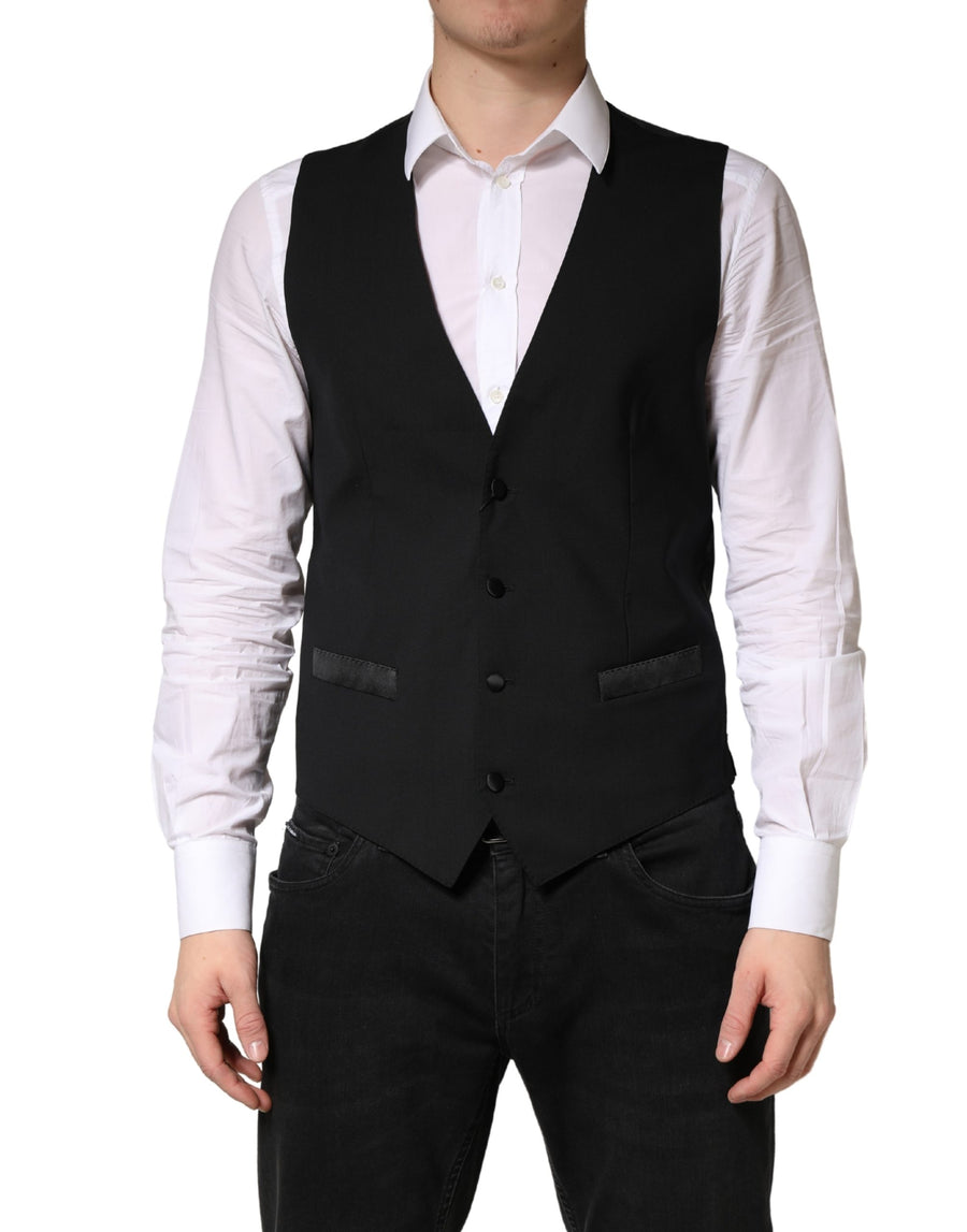 Dolce & Gabbana 88% Virgin Wool vest in black