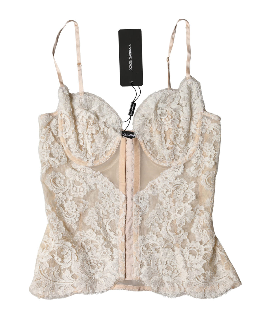 Dolce & Gabbana 60% Nylon 35% Viscose 5% Polyester corset top in beige