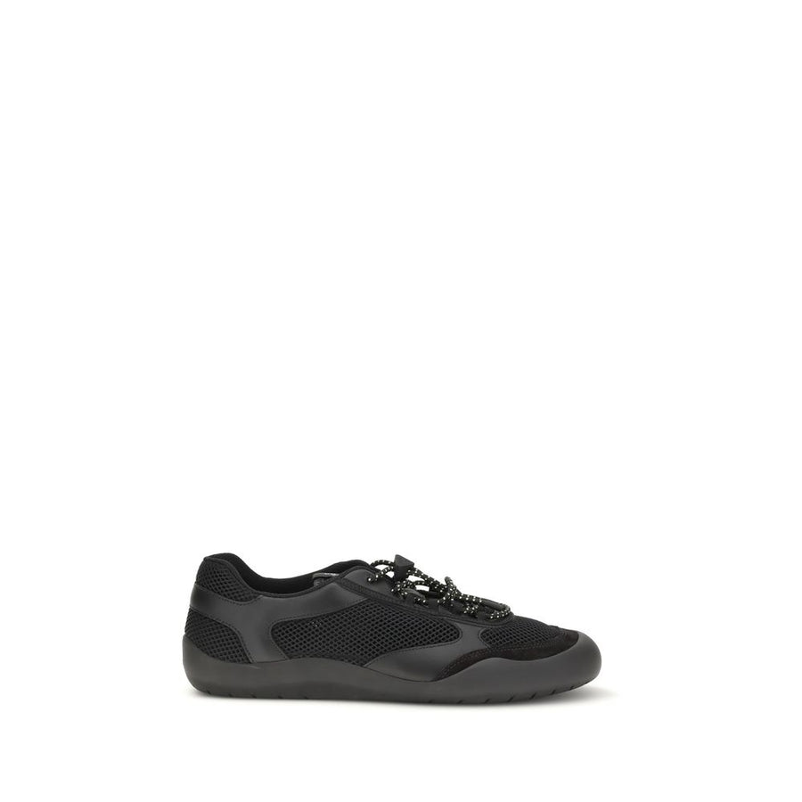 Prada UPPER 70% Polyester 30% Calf Leather Bos Taurus SOLE 100% Rubber sneaker in black