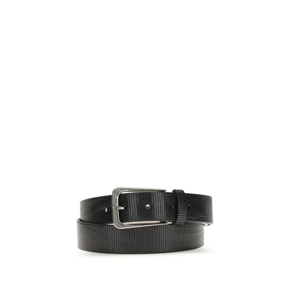 Brunello Cucinelli 100% Calf Leather Bos Taurus belt in black
