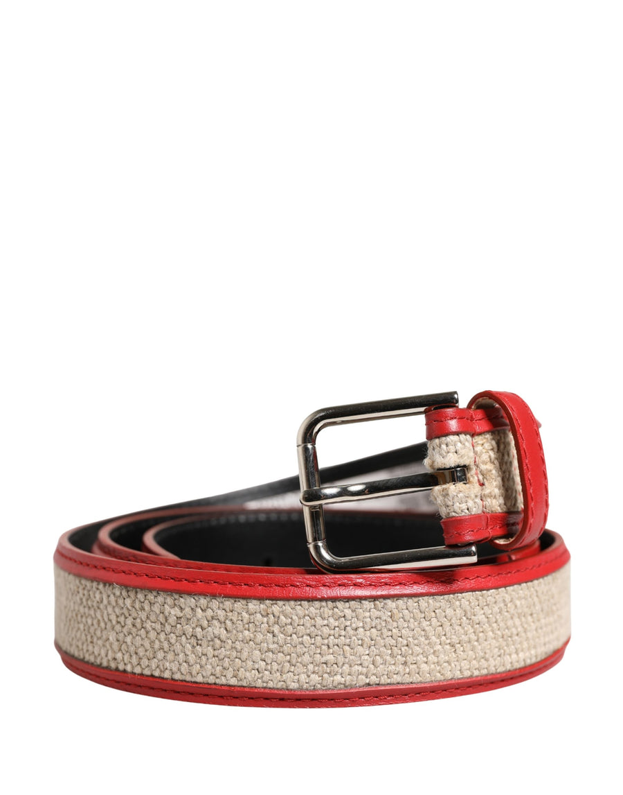 Dolce & Gabbana 60% Linen 40% Calf belt in beige