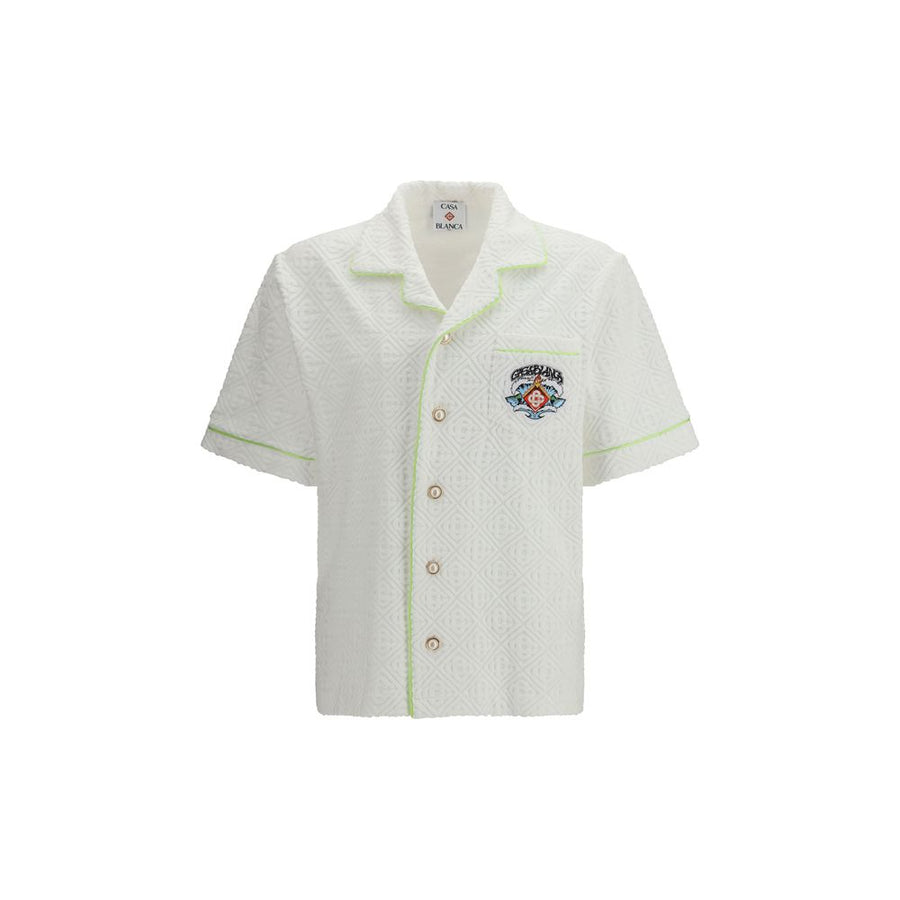 Casablanca 100% Cotton polo shirt in white