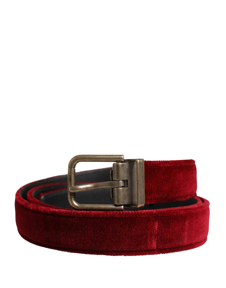 Dolce & Gabbana 90% Cotton 10% Calf; Lining: 100% Calf Leather belt in red