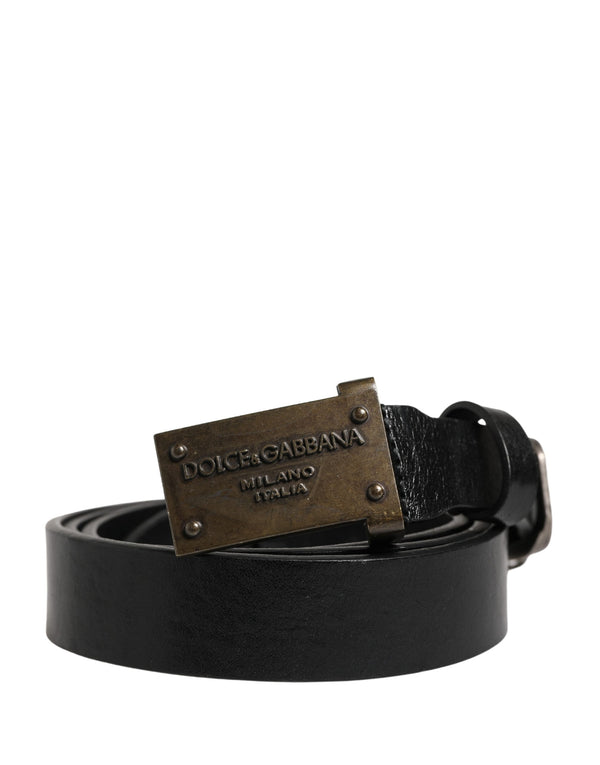 Dolce & Gabbana 100% Calf Leather belt in black