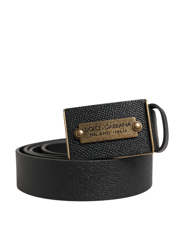 Dolce & Gabbana 100% Calf Leather belt in black