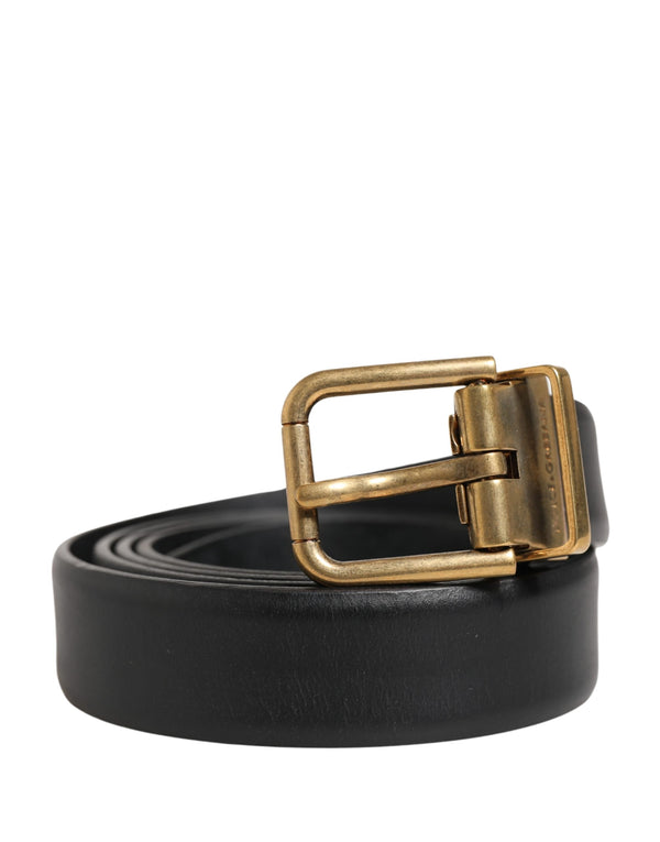 Dolce & Gabbana 100% Calf Leather belt in black