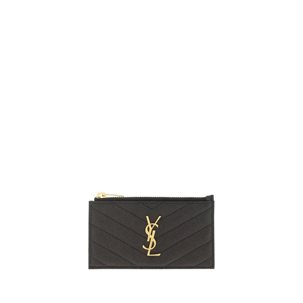 Saint Laurent 100% Calf Leather Bos Taurus wallet in black