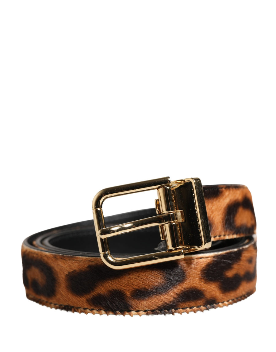 Dolce & Gabbana 100% Calf Fur belt in brown