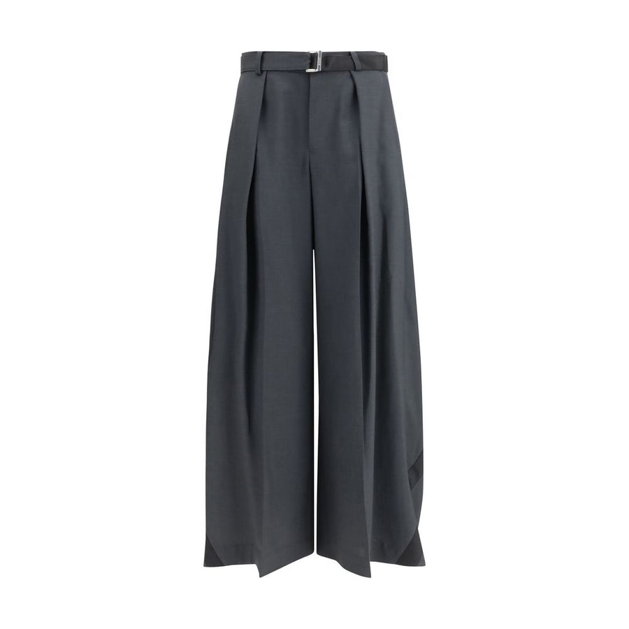 Sacai 70% Polyester trousers in gray