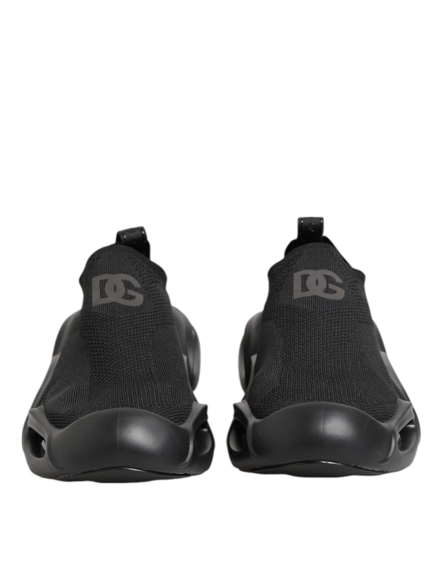 Dolce & Gabbana 95% Polyester 5% Viscose; Lining: 100% Lamb; Rubber sole sneakers in black
