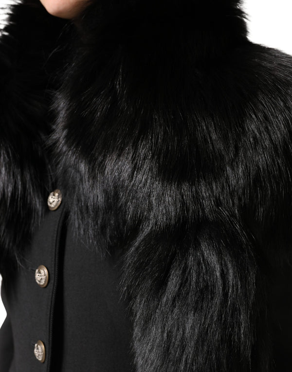 Dolce & Gabbana 100% Fox Fur shawl in black