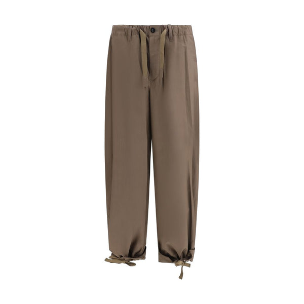 Sacai 100% Cotton trousers in brown