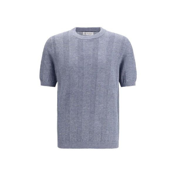 Brunello Cucinelli 77% Linen sweater in blue