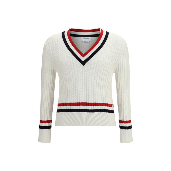 Thom Browne 100% Cotton sweater in white