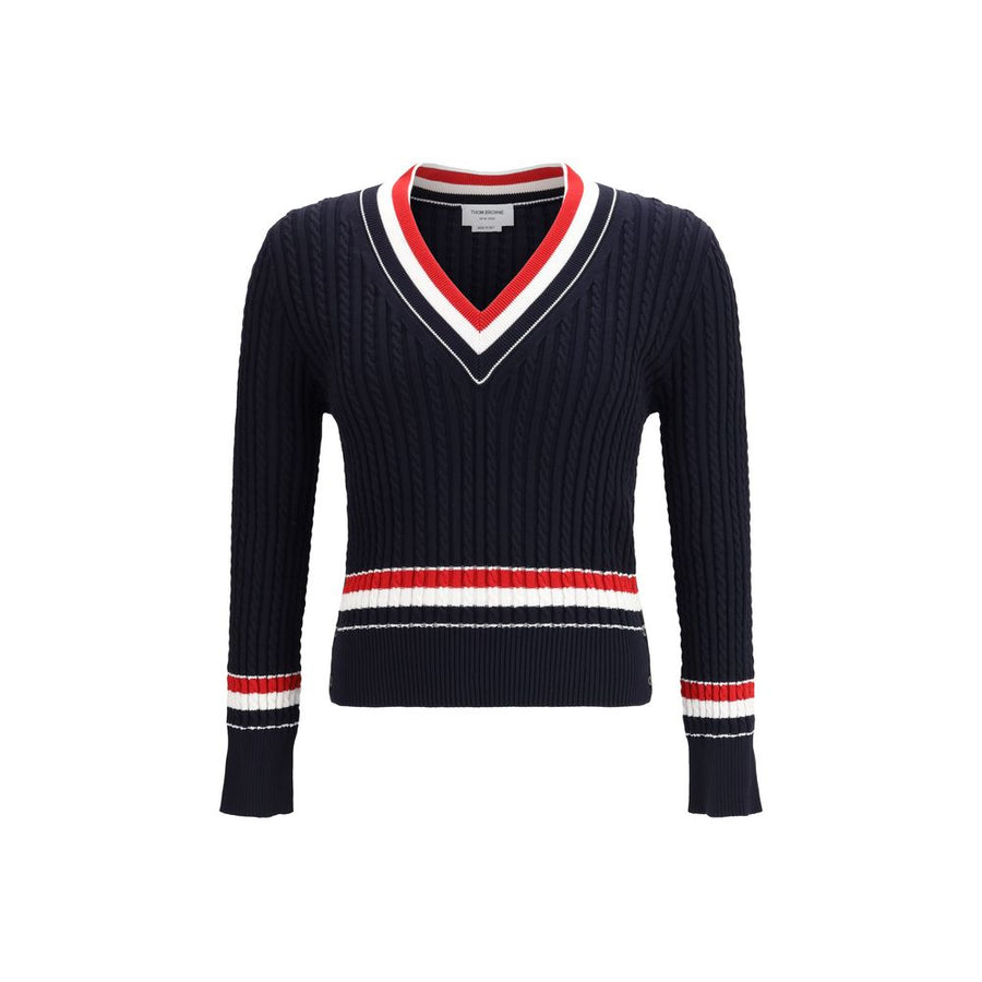 Thom Browne 100% Cotton sweater in navy