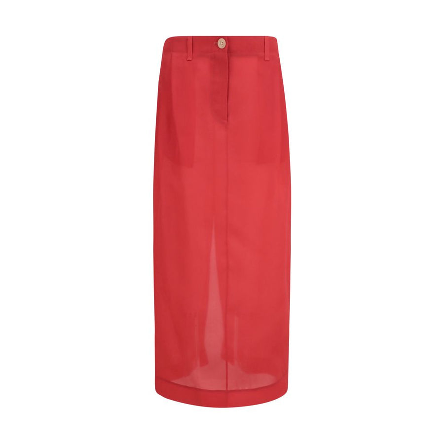 Khaite 100% Silk skirt in red
