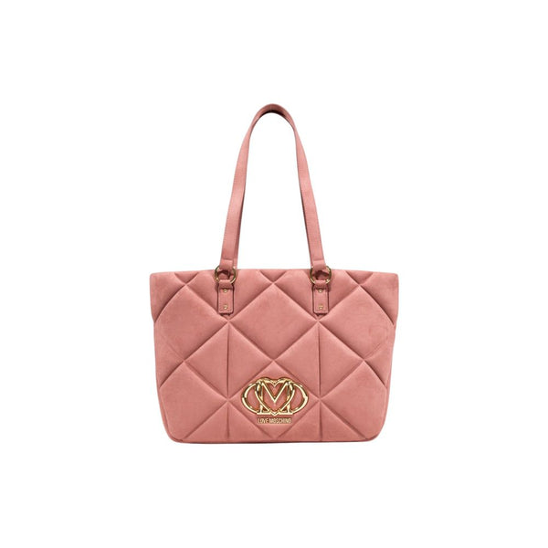 Love Moschino Suede leather tote bag in pink