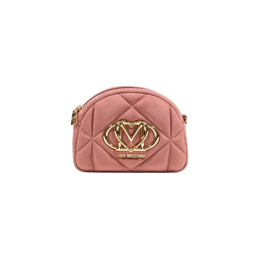 Love Moschino 100% suede leather shoulder bag in pink