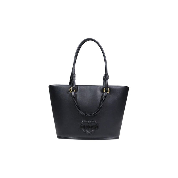 Love Moschino Polyurethane tote bag in black