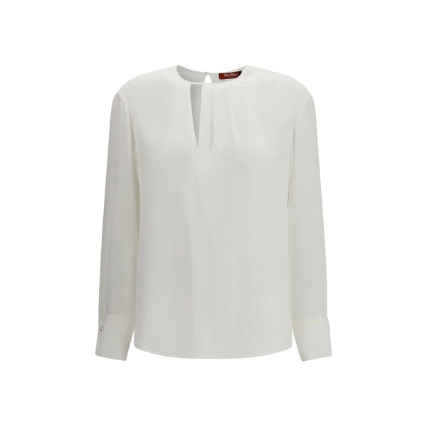 Max Mara 73% Triacetate 27% Polyester blouse in white